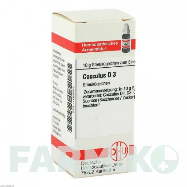 КОККУЛЮС (COCCULUS) D 3 глобули 10 г - Гомеопатия DHU