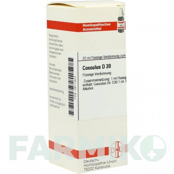 КОККУЛЮС (COCCULUS) D 30 раствор 20 мл - Гомеопатия DHU