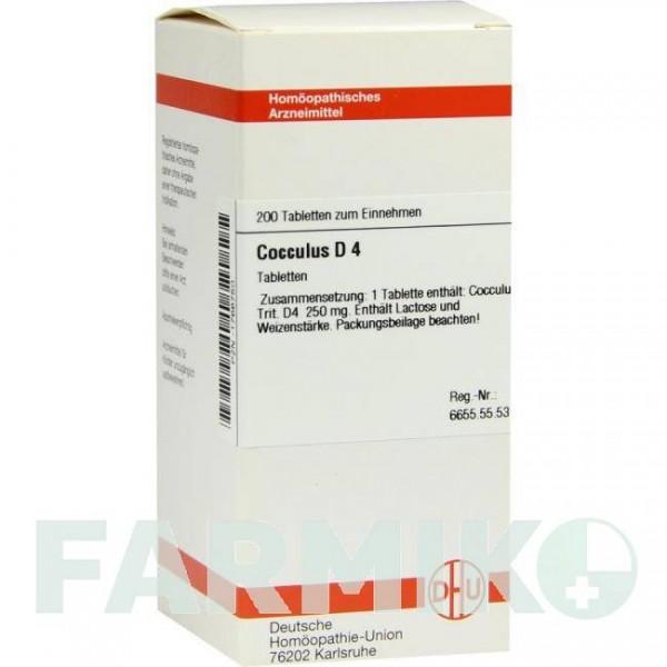 КОККУЛЮС (COCCULUS) D 4 таблетки 200 шт - Гомеопатия DHU