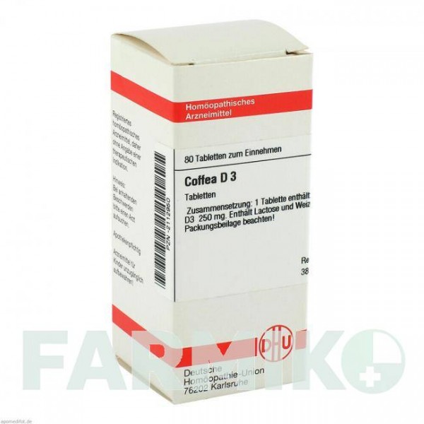 КОФЕЯ (COFFEA) D 3 таблетки 80 шт - Гомеопатия DHU