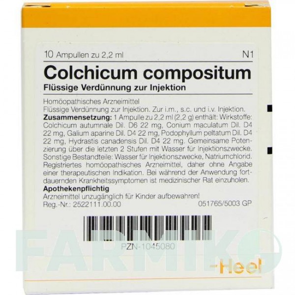 КОЛХІКУМ КОМПОЗИТУМ (COLCHICUM COMPOSITUM) ампули 10 шт - Гомеопатія BIOLOGISCHE HEILMITTEL HEEL