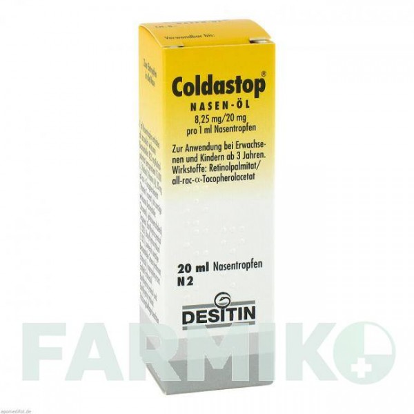 КОЛДАСТОП (COLDASTOP) масло 20 мл - Активные вещества DESITIN