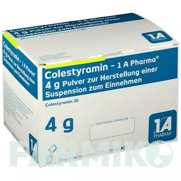КОЛЕСТИРАМИН (COLESTYRAMIN) 4 г порошок 50 шт - Колестирамин 1 A PHARMA