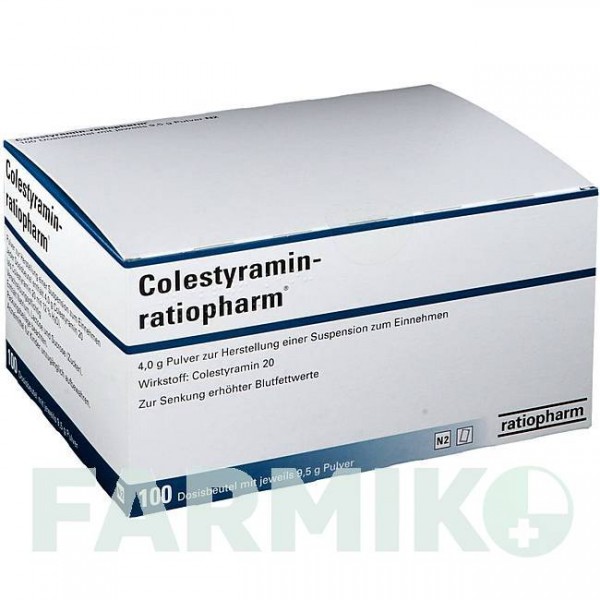 КОЛЕСТИРАМИН (COLESTYRAMIN) порошок 100 шт - Колестирамин RATIOPHARM
