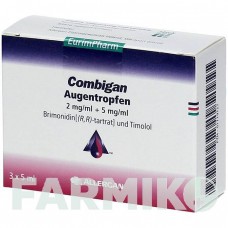 КОМБИГАН (COMBIGAN) капли 3x5 мл - Тимолол, Бримонидин EURIMPHARM