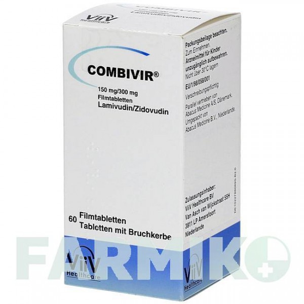 КОМБИВИР (COMBIVIR) 150 мг/300 мг таблетки 60 шт - Зидовудин, Ламивудин ABACUS MEDICINE