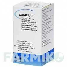 КОМБИВИР (COMBIVIR) 150 мг/300 мг таблетки 60 шт - Зидовудин, Ламивудин VIIV HEALTHCARE