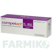 КОМПЕТАКТ (COMPETACT) 15 мг/850 мг таблетки 112 шт - Метформін, Піоглітазон CC PHARMA