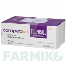 КОМПЕТАКТ (COMPETACT) 15 мг/850 мг таблетки 112 шт - Метформин, Пиоглитазон EMRA-MED