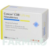 КОНКОР (CONCOR) 1,25 мг таблетки 100 шт - Бисопролол MERCK HEALTHCARE