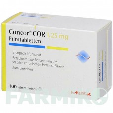 КОНКОР (CONCOR) 1,25 мг таблетки 100 шт - Бісопролол MERCK HEALTHCARE