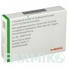 КОНКОР (CONCOR) 10 таблетки 100 шт - Бісопролол, Гідрохлоротіазид MERCK HEALTHCARE
