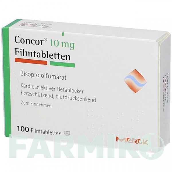 КОНКОР (CONCOR) 10 мг таблетки 100 шт - Бісопролол MERCK HEALTHCARE