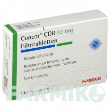КОНКОР (CONCOR) 10 мг таблетки 100 шт - Бісопролол MERCK HEALTHCARE
