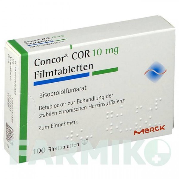 КОНКОР (CONCOR) 10 мг таблетки 100 шт - Бисопролол MERCK HEALTHCARE