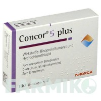 КОНКОР (CONCOR) 5 таблетки 100 шт - Бісопролол, Гідрохлоротіазид MERCK HEALTHCARE