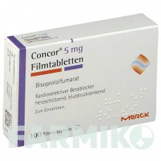 КОНКОР (CONCOR) 5 мг таблетки 100 шт - Бісопролол MERCK HEALTHCARE