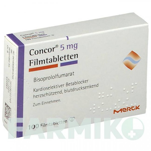 КОНКОР (CONCOR) 5 мг таблетки 100 шт - Бісопролол MERCK HEALTHCARE
