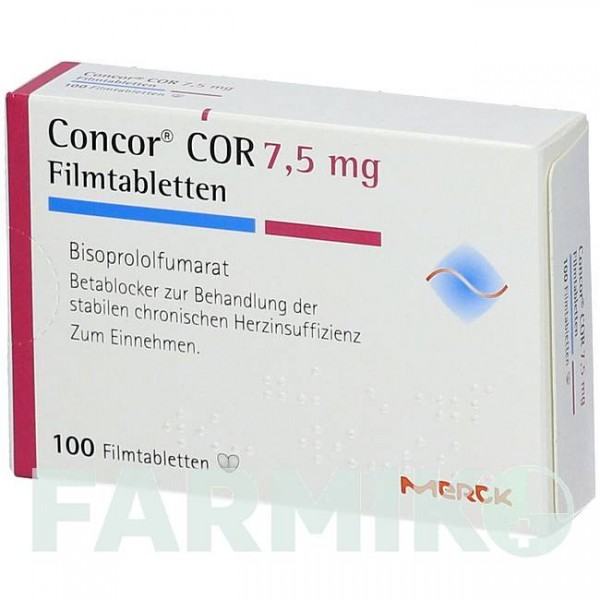 КОНКОР (CONCOR) 7,5 мг таблетки 100 шт - Бісопролол MERCK HEALTHCARE