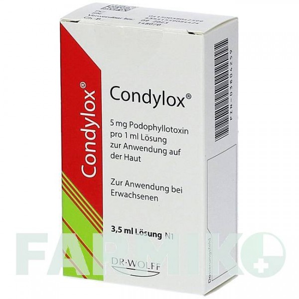 КОНДИЛОКС (CONDYLOX) розчин 3,5 мл - Подофілотоксин DR.AUGUST WOLFF