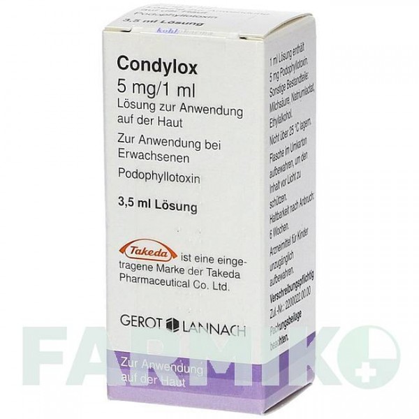 КОНДИЛОКС (CONDYLOX) розчин 3,5 мл - Подофілотоксин KOHLPHARMA