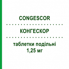 КОНГЕСКОР (CONGESCOR) 1,25 мг таблетки делимые 28 шт - Бисопролол GMM FARMA
