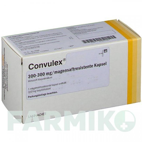 КОНВУЛЕКС (CONVULEX) 300 мг капсулы 100 шт - Вальпроевая кислота EMRA-MED
