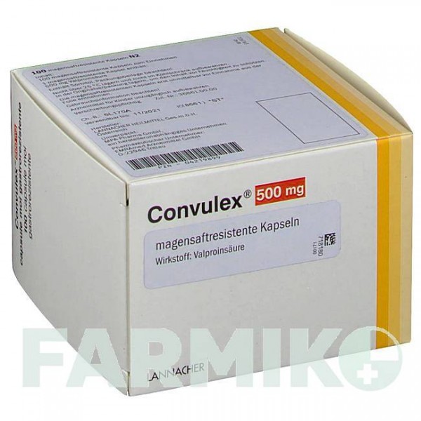 КОНВУЛЕКС (CONVULEX) 500 капсули 100 шт - Вальпроєва кислота EMRA-MED