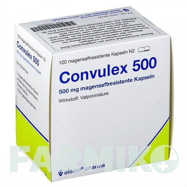 КОНВУЛЕКС (CONVULEX) 500 мг капсули 100 шт - Вальпроєва кислота BIOMO PHARMA