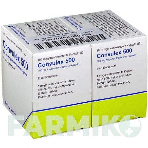 КОНВУЛЕКС (CONVULEX) 500 мг капсулы 200 шт - Вальпроевая кислота BIOMO PHARMA