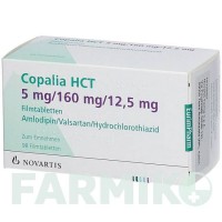 КОПАЛИЯ (COPALIA) 5 мг/160 мг/12,5 мг таблетки 98 шт - Валсартан, Амлодипин, Гидрохлоротиазид EURIMPHARM