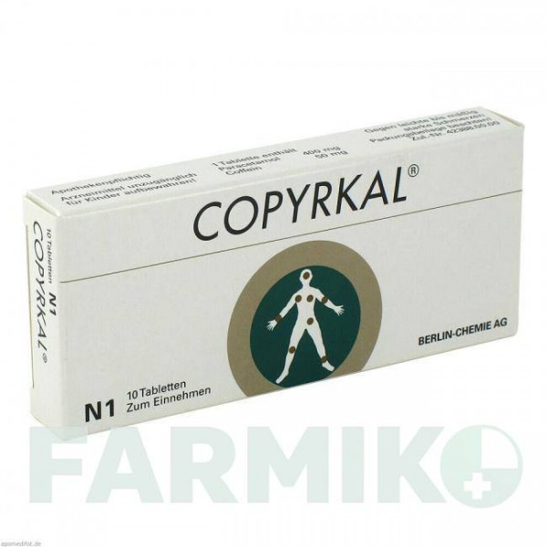 КОПИРКАЛ (COPYRKAL) таблетки 10 шт - Парацетамол, Кофеин BERLIN-CHEMIE