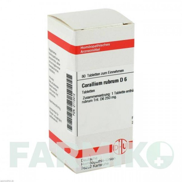 КОРАЛЛИУМ РУБРУМ (CORALLIUM RUBRUM) D 6 таблетки 80 шт - Гомеопатия DHU