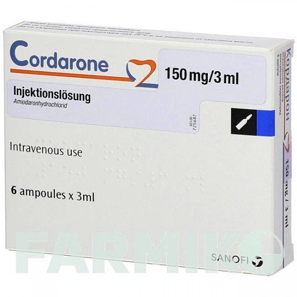 КОРДАРОН (CORDARONE) ампулы 6x3 мл - Амиодарон EMRA-MED