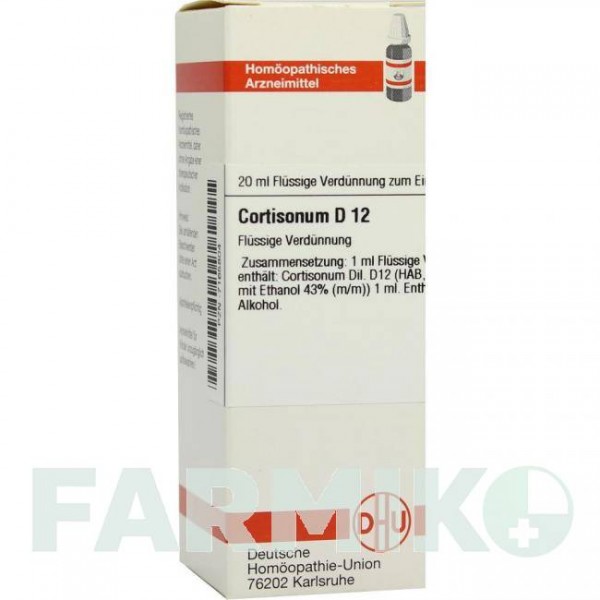 КОРТИЗОНУМ (CORTISONUM) D 12 раствор 20 мл - Гомеопатия DHU