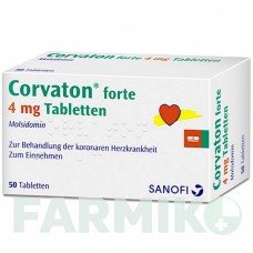 КОРВАТОН (CORVATON) 4 мг таблетки 50 шт - Молсидомин CHEPLAPHARM