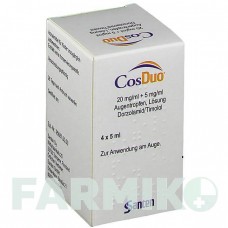 КОСДУО (COSDUO) 20 мг/мл + 5 мг/мл краплі 4x5 мл - Тимолол, Дорзоламід SANTEN