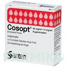 КОСОПТ (COSOPT) 20 мг/мл + 5 мг/мл краплі 3x5 мл - Тимолол, Дорзоламід ABACUS MEDICINE