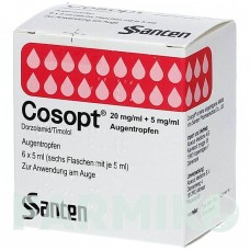 КОСОПТ (COSOPT) 20 мг/мл + 5 мг/мл краплі 6x5 мл - Тимолол, Дорзоламід ABACUS MEDICINE
