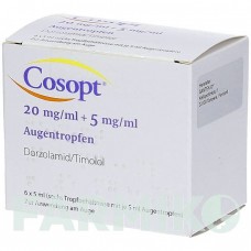 КОСОПТ (COSOPT) 20 мг/мл + 5 мг/мл краплі 6x5 мл - Тимолол, Дорзоламід AXICORP PHARMA
