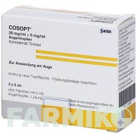 КОСОПТ (COSOPT) 20 мг/мл + 5 мг/мл капли 3x5 мл - Тимолол, Дорзоламид FD PHARMA