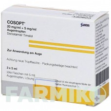 КОСОПТ (COSOPT) 20 мг/мл + 5 мг/мл капли 3x5 мл - Тимолол, Дорзоламид FD PHARMA