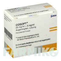 КОСОПТ (COSOPT) 20 мг/мл + 5 мг/мл краплі 6x5 мл - Тимолол, Дорзоламід KOHLPHARMA