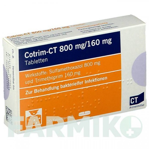 КОТРИМ (COTRIM) 800 мг/160 мг таблетки 20 шт - Сульфаметоксазол, Триметоприм ABZ PHARMA