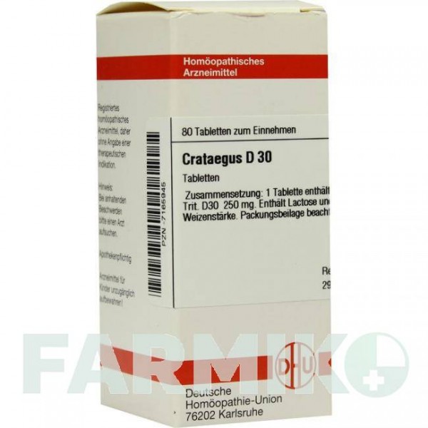 КРАТЕГУС (CRATAEGUS) D 30 таблетки 80 шт - Гомеопатия DHU