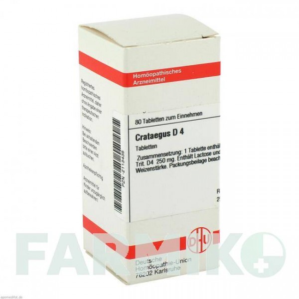 КРАТЕГУС (CRATAEGUS) D 4 таблетки 80 шт - Гомеопатия DHU