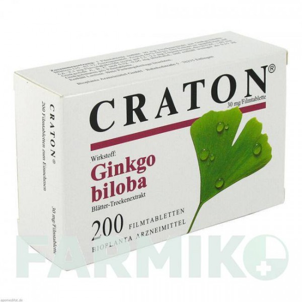 КРАТОН (CRATON) таблетки 200 шт - Экстракт листьев гинкго билоба DR.WILLMAR SCHWABE