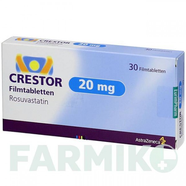 КРЕСТОР (CRESTOR) 20 мг таблетки 100 шт - Розувастатин EURIMPHARM