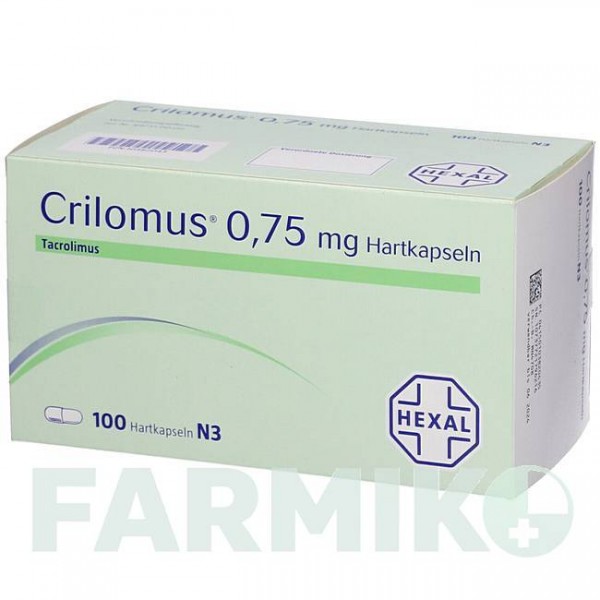 КРИЛОМУС (CRILOMUS) 0,75 мг капсули 100 шт - Такролімус HEXAL