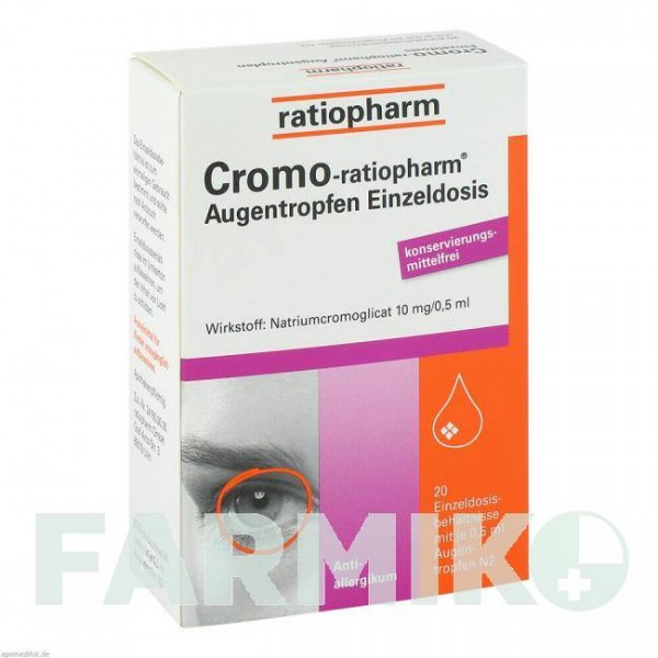 КРОМО (CROMO) капли 20x0,5 мл - Кромоглициевая кислота RATIOPHARM
